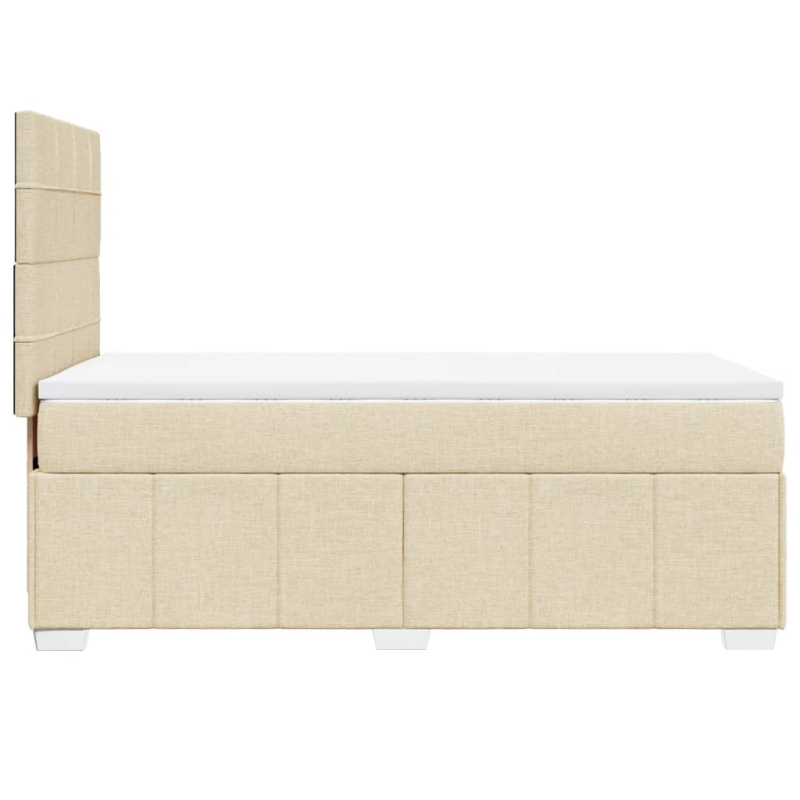 Boxspringbett mit Matratze Creme 90x190 cm Stoff