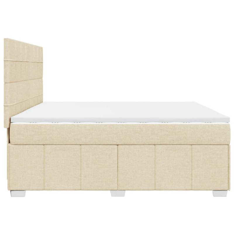 Boxspringbett mit Matratze Creme 200x200 cm Stoff