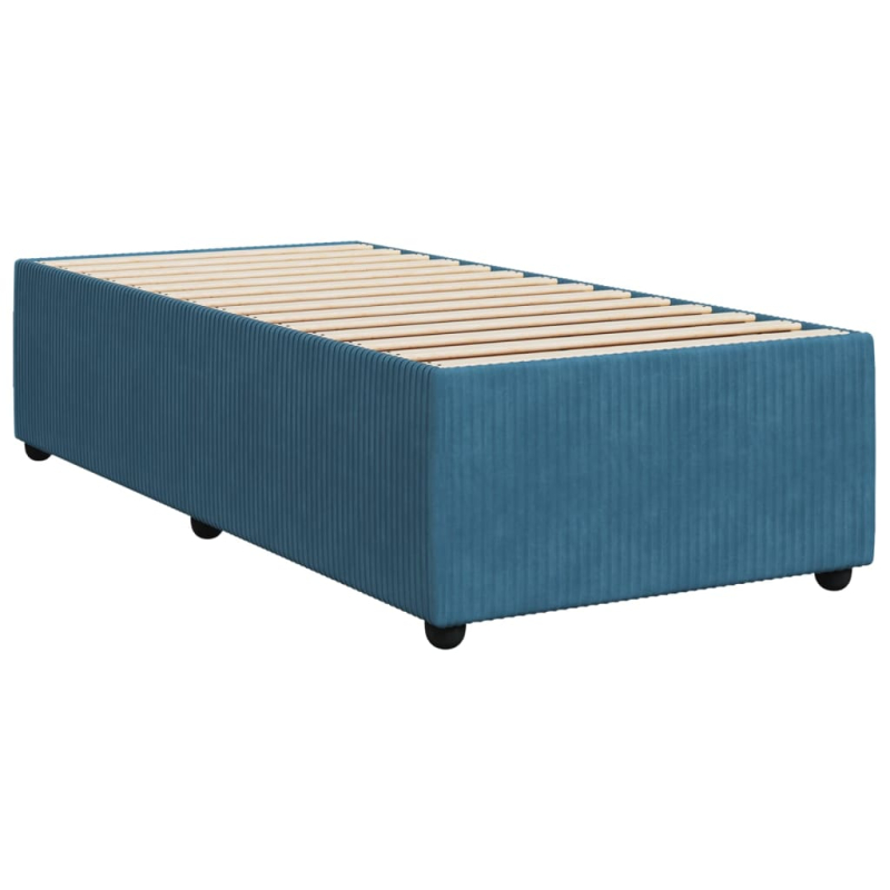 Boxspringbett mit Matratze Dunkelblau 90x190 cm Samt