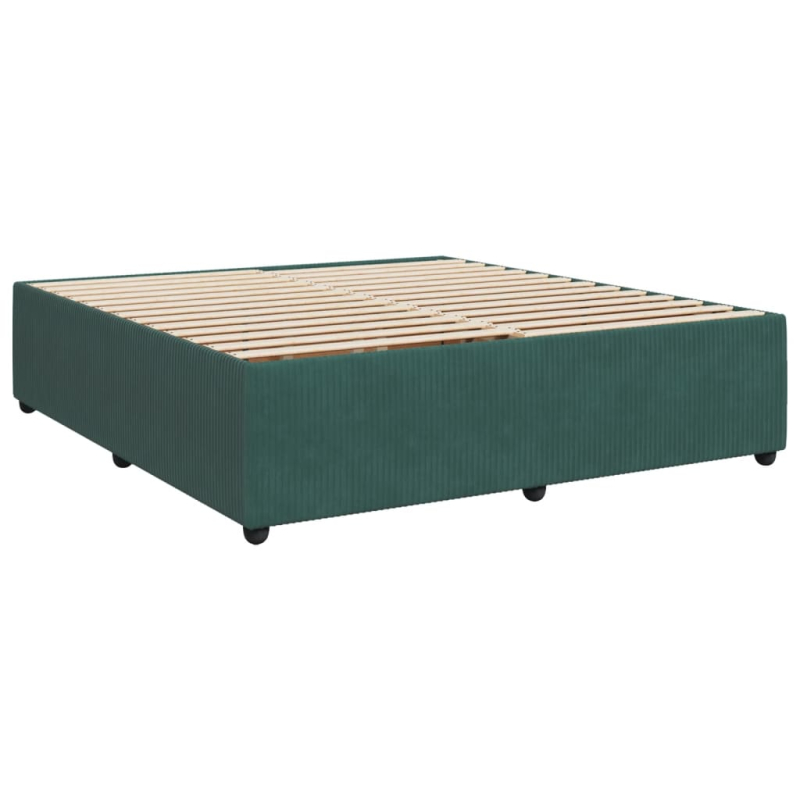 Boxspringbett mit Matratze Dunkelgrün 180x200 cm Samt