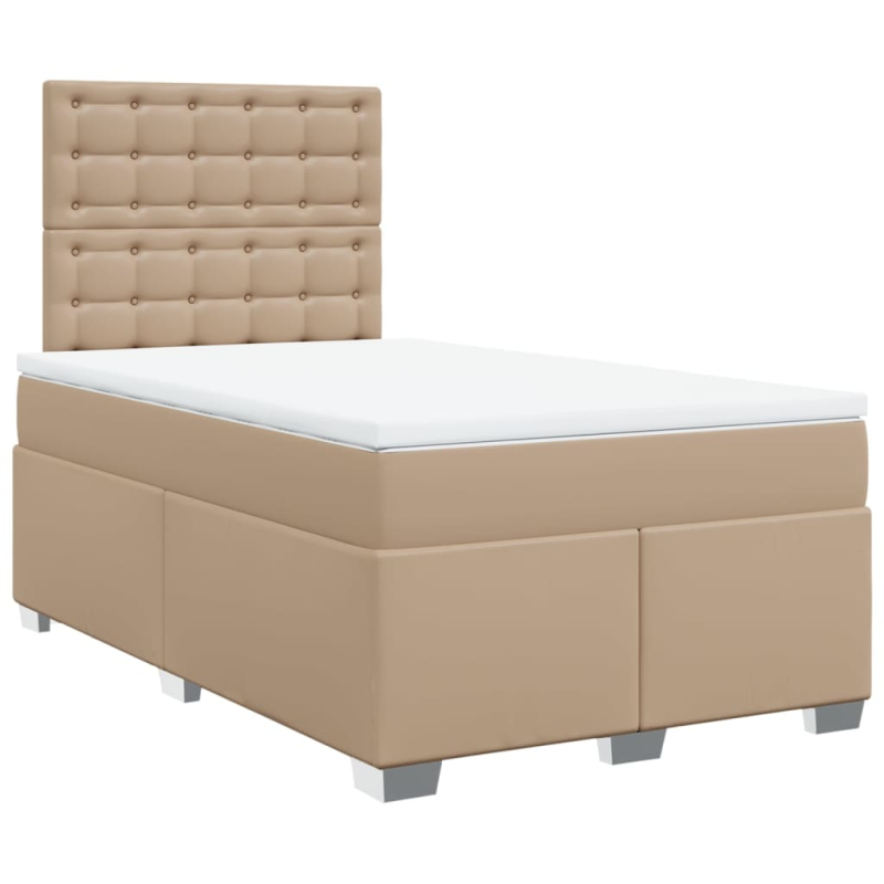 Boxspringbett Matratze Cappuccino-Braun 120x200cm Kunstleder