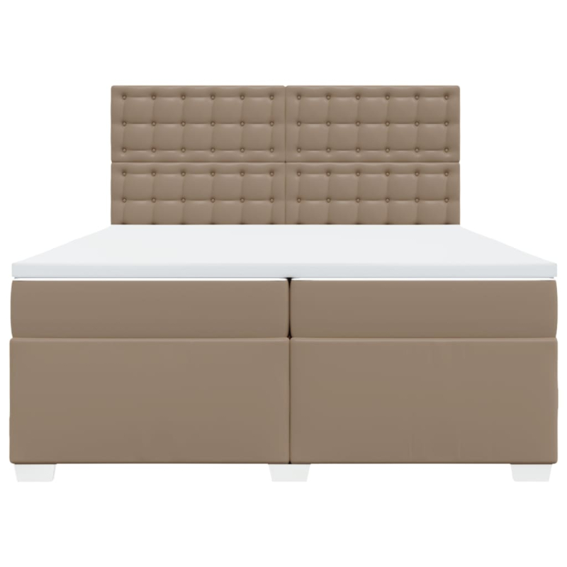 Boxspringbett Matratze Cappuccino-Braun 200x200cm Kunstleder