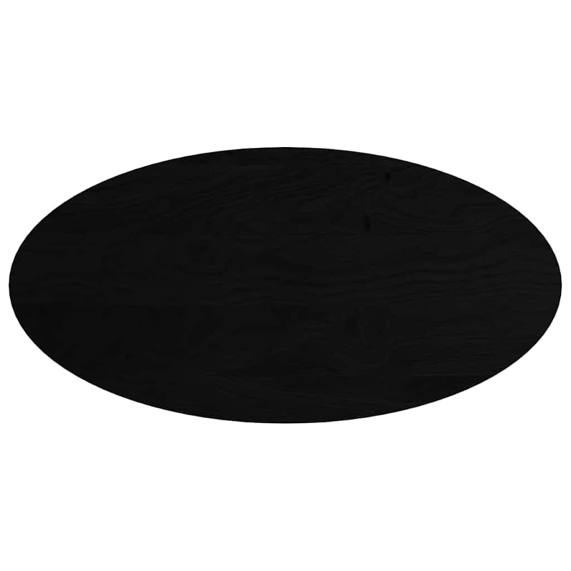 Tischplatte Dunkelbraun 120x60x2 cm Massivholz Eiche Oval