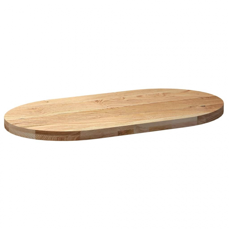 Tischplatte 100x50x4 cm Massivholz Eiche Oval