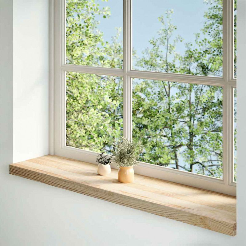 Fensterbänke 2 Stk. Unbehandelt 120x25x2 cm Massivholz Eiche