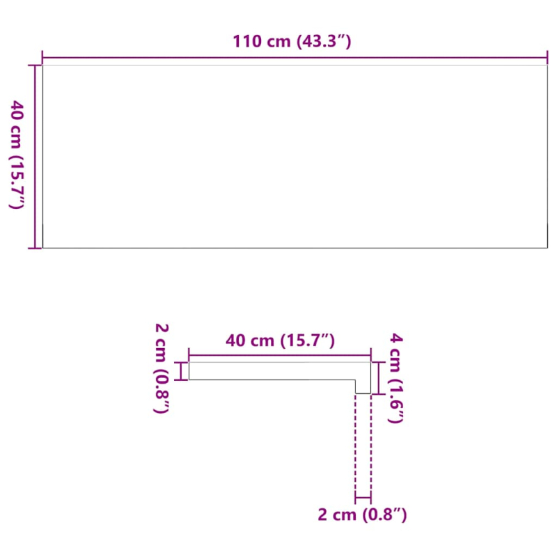 Fensterbänke 2 Stk. Unbehandelt 110x40x2 cm Massivholz Eiche