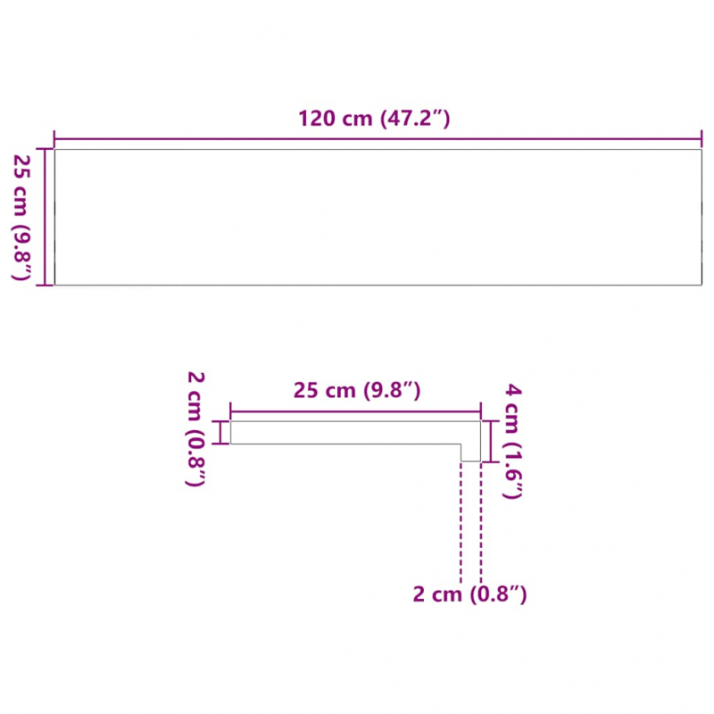 Fensterbänke 2 Stk. Hellbraun 120x25x2 cm Massivholz Eiche