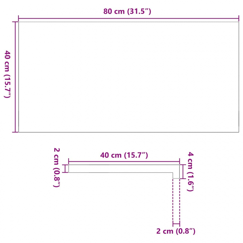 Fensterbänke 2 Stk. Hellbraun 80x40x2 cm Massivholz Eiche