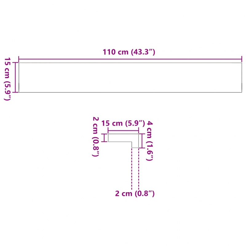 Fensterbänke 2 Stk. Dunkelbraun 110x15x2 cm Massivholz Eiche