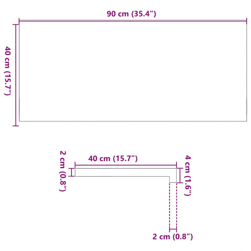 Fensterbänke 2 Stk. Dunkelbraun 90x40x2 cm Massivholz Eiche