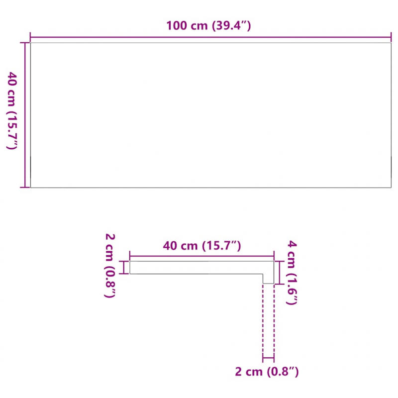 Fensterbänke 2 Stk. Dunkelbraun 100x40x2 cm Massivholz Eiche