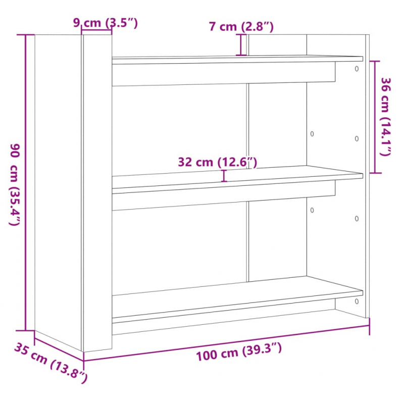 Konsolentisch Braun Eichen-Optik 100x35x90 cm Holzwerkstoff