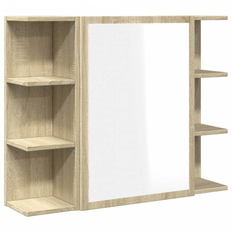 Bad-Spiegelschrank Sonoma-Eiche 80x20,5x64 cm Holzwerkstoff