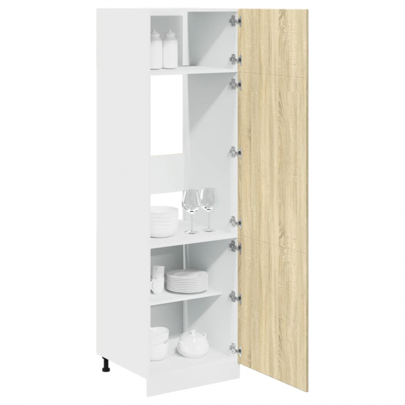 Kühlumbauschrank Lyon Sonoma-Eiche 60x57x207 cm Holzwerkstoff