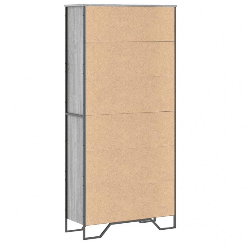 Bücherregal Grau Sonoma 80x31x169 cm Holzwerkstoff