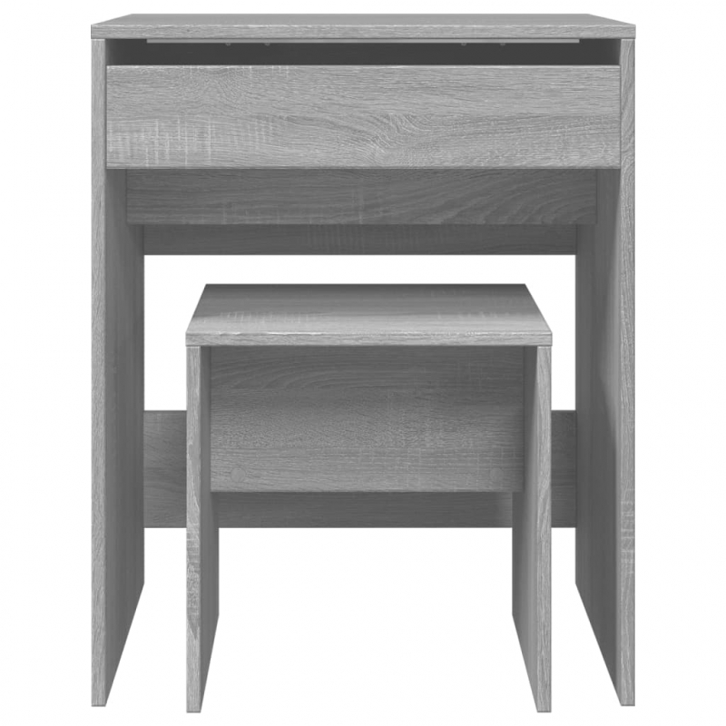 Schminktisch mit Hocker Grau Sonoma 60x40x113,5 cm