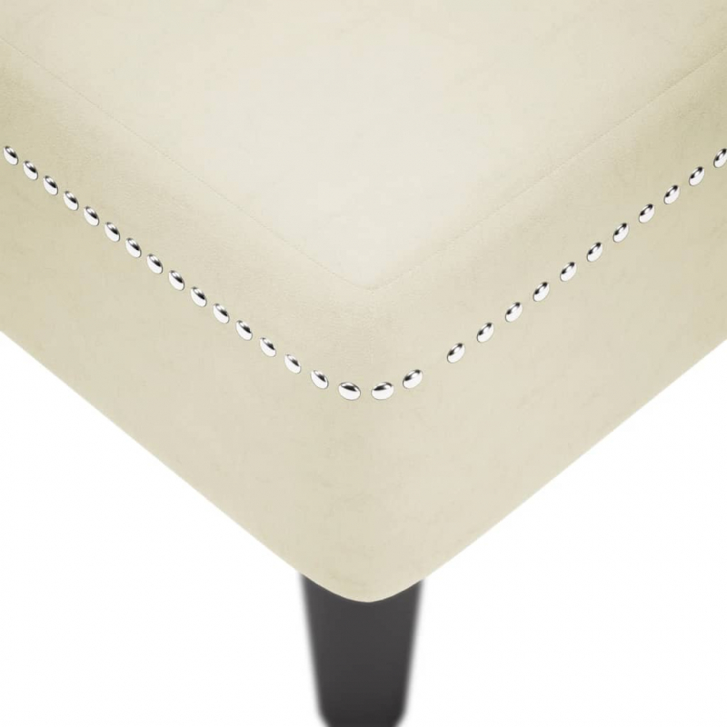 Chaiselongue mit Kissen und Rechter Armlehne Creme Samt