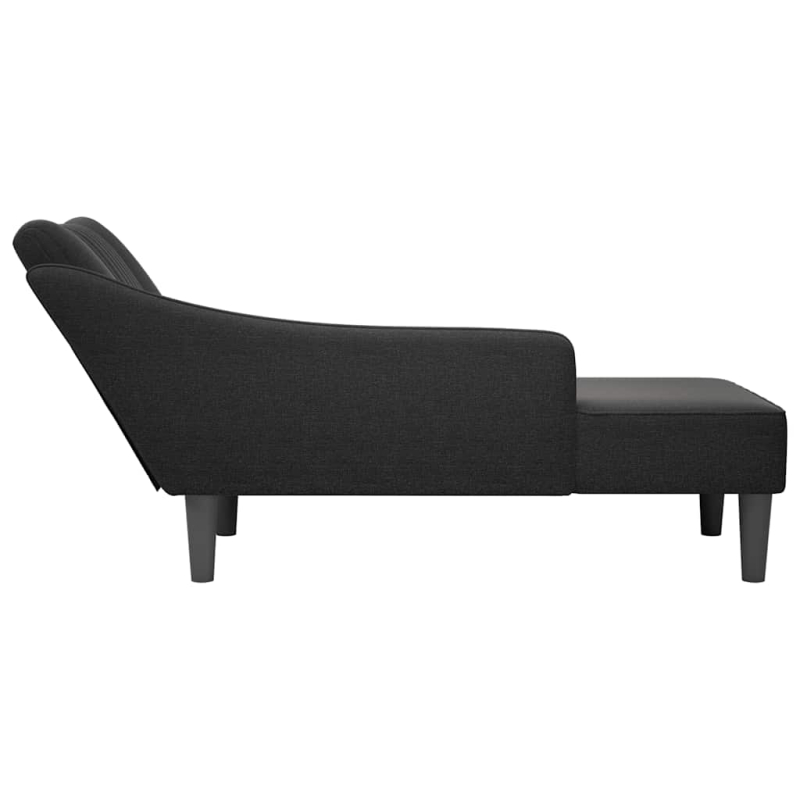 Chaiselongue mit Rechter Armlehne Schwarz Stoff