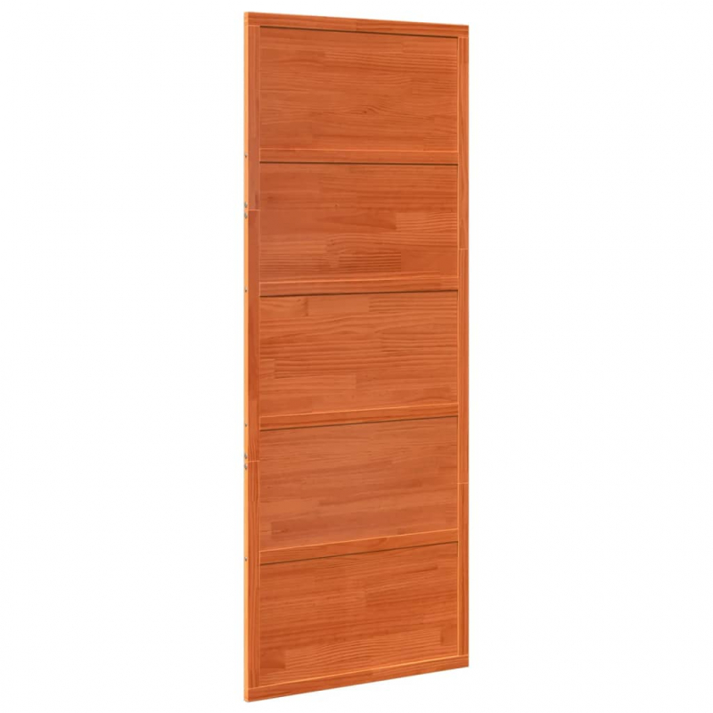 Scheunentür Wachsbraun 80x208 cm Massivholz Kiefer