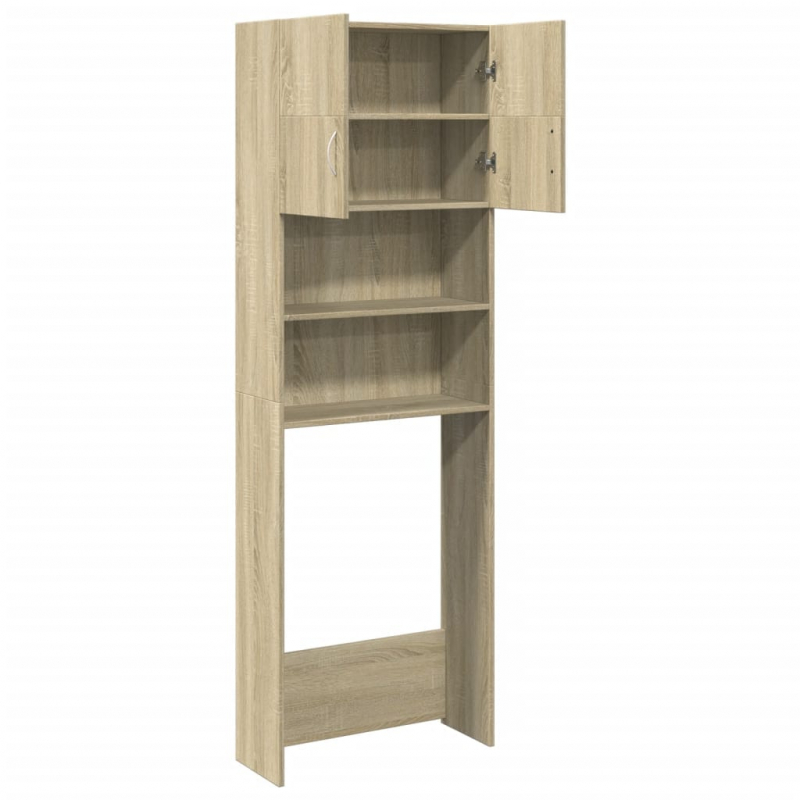 Waschmaschinenschrank Sonoma-Eiche 64x25,5x190 cm Holzwerkstoff