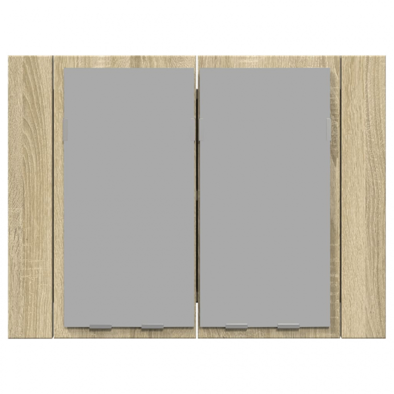 LED-Spiegelschrank Sonoma-Eiche 60x12x45 cm Holzwerkstoff