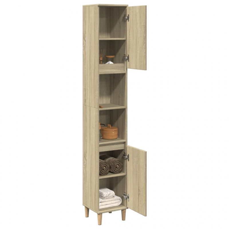 Badschrank Sonoma-Eiche 30x30x190 cm Holzwerkstoff