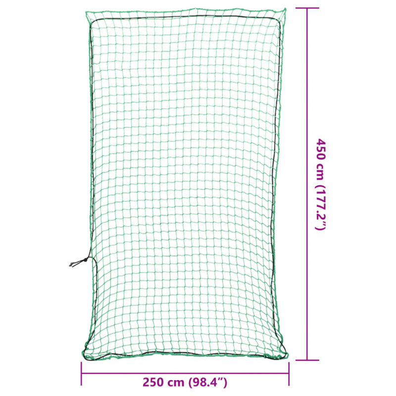 Anhängernetz mit Gummiseil Grün 4,5x2,5 m PP