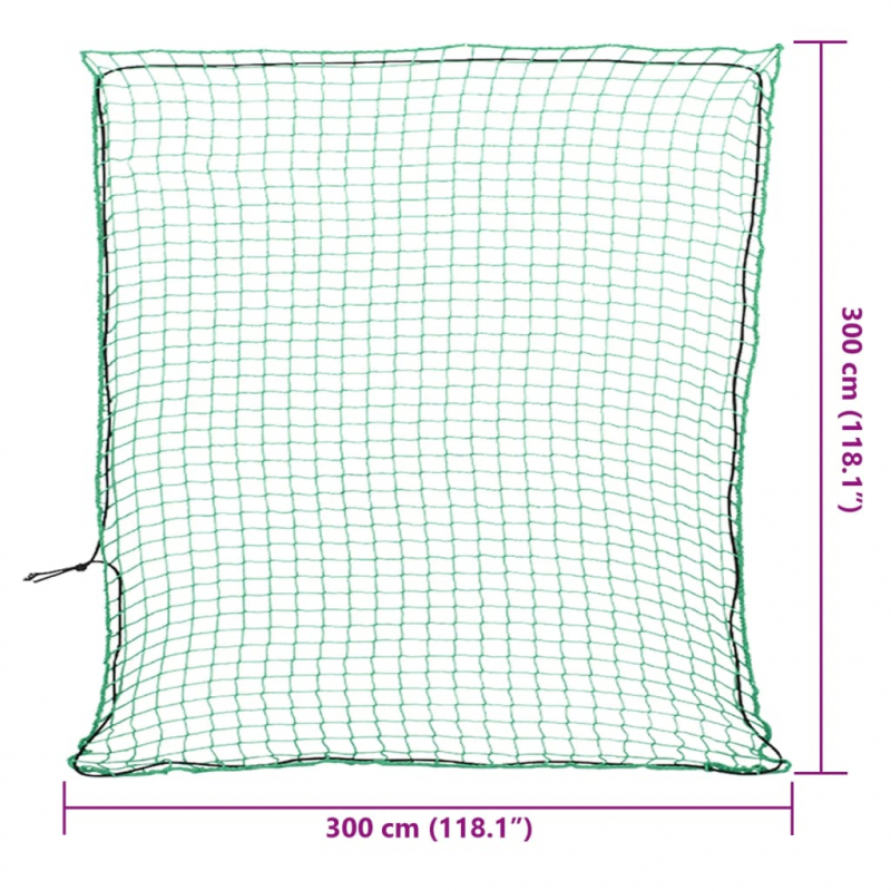 Anhängernetz mit Gummiseil Grün 3x3 m PP