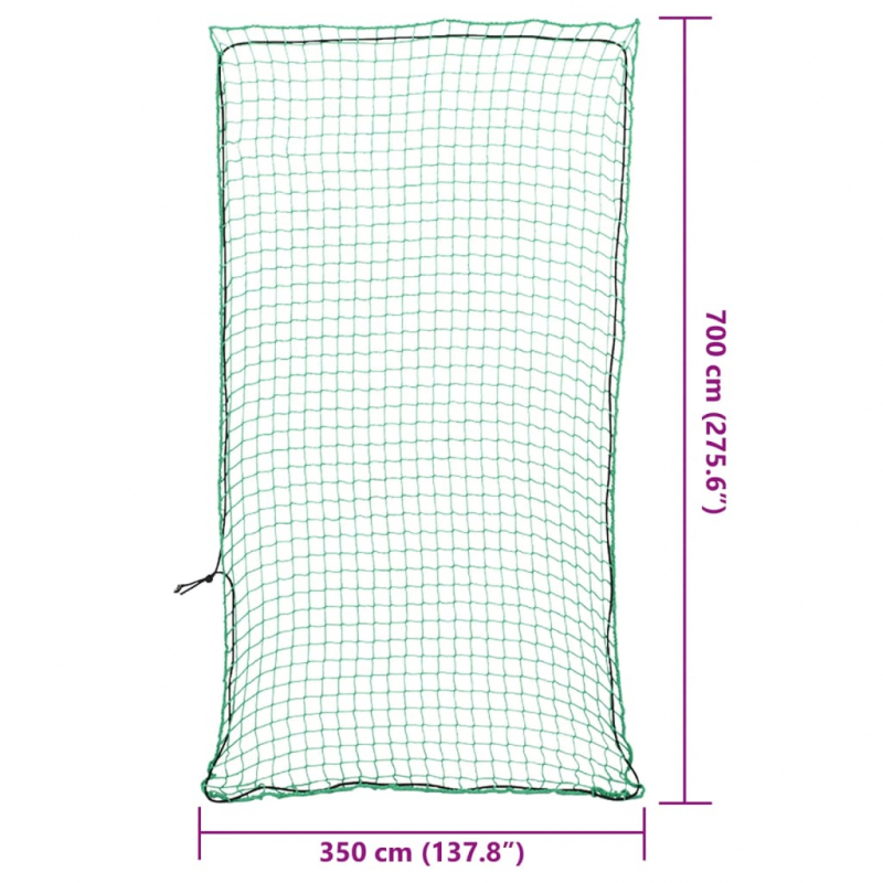 Anhängernetz mit Gummiseil Grün 7x3,5 m PP