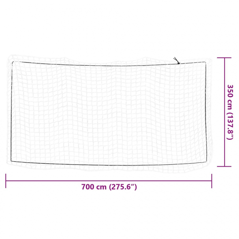 Anhängernetz mit Gummiseil Weiß 7x3,5 m PP