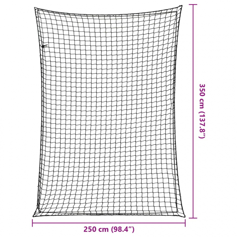 Anhängernetz mit Gummiseil Schwarz 3,5x2,5 m PP