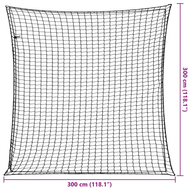 Anhängernetz mit Gummiseil Schwarz 3x3 m PP