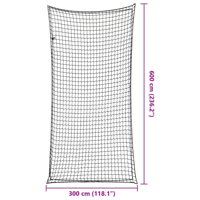 Anhängernetz mit Gummiseil Schwarz 6x3 m PP