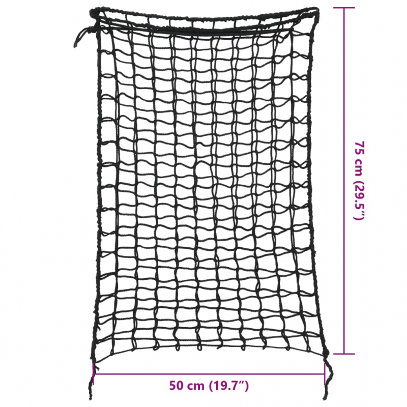 Heunetze 2 Stk. Rechteckig Schwarz 75x50 cm PP