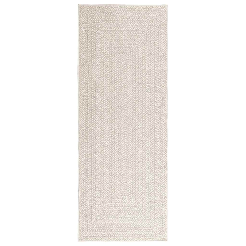 Teppich ZIZUR Creme 80x200 cm Jute-Optik Indoor und Outdoor