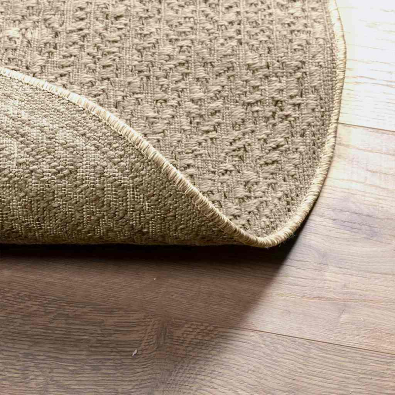 Teppich ZIZUR Beige Ø 90 cm Jute-Optik Indoor und Outdoor