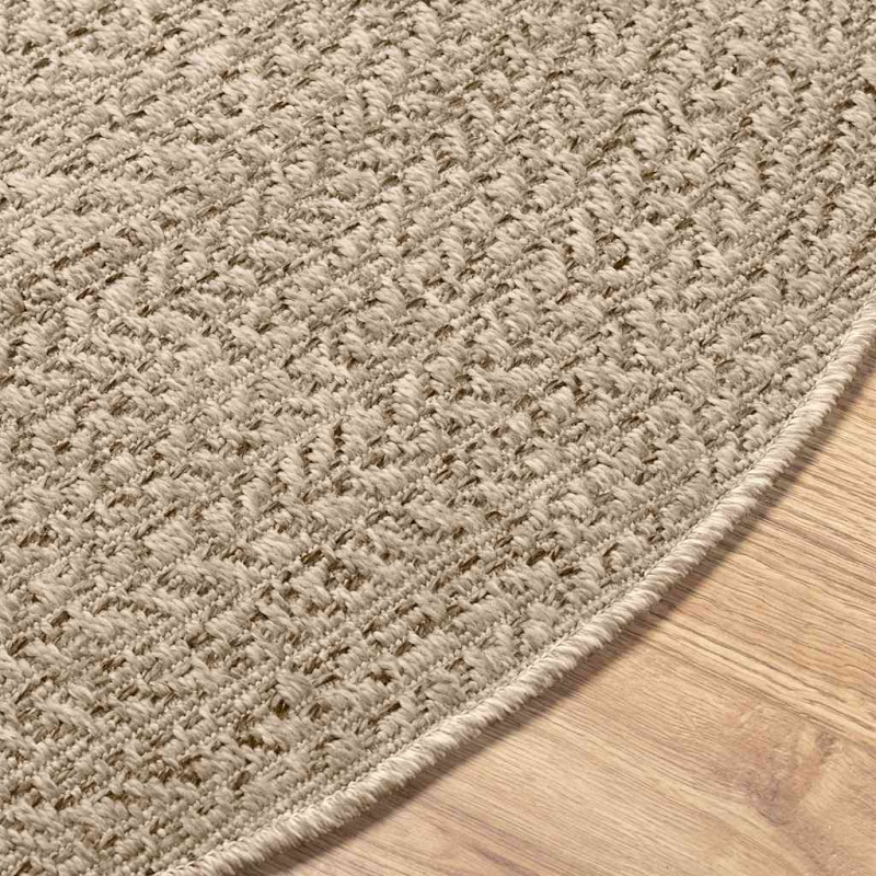 Teppich ZIZUR Beige Ø 160 cm Jute-Optik Indoor und Outdoor