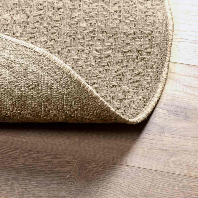 Teppich ZIZUR Beige Ø 160 cm Jute-Optik Indoor und Outdoor