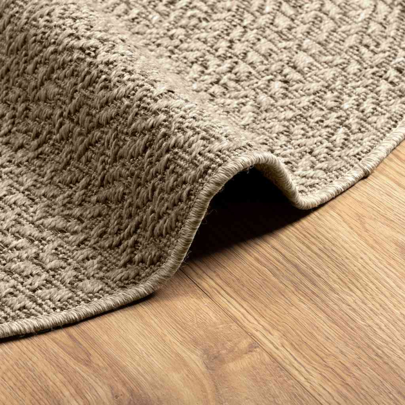 Teppich ZIZUR Beige Ø 160 cm Jute-Optik Indoor und Outdoor