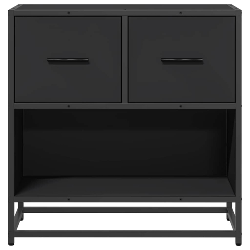 Nachttisch Schwarz 60x31x60 cm Holzwerkstoff und Metall