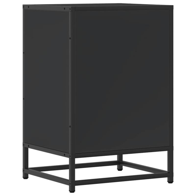 Nachttisch Schwarz 40x34,5x60 cm Holzwerkstoff und Metall