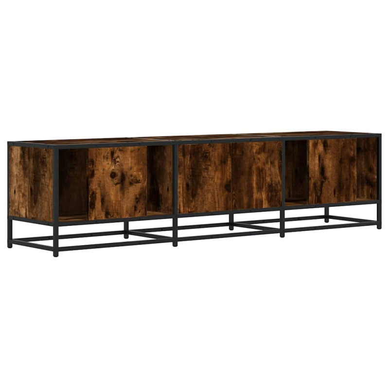 TV-Schrank Räuchereiche 160x35x41 cm Holzwerkstoff und Metall