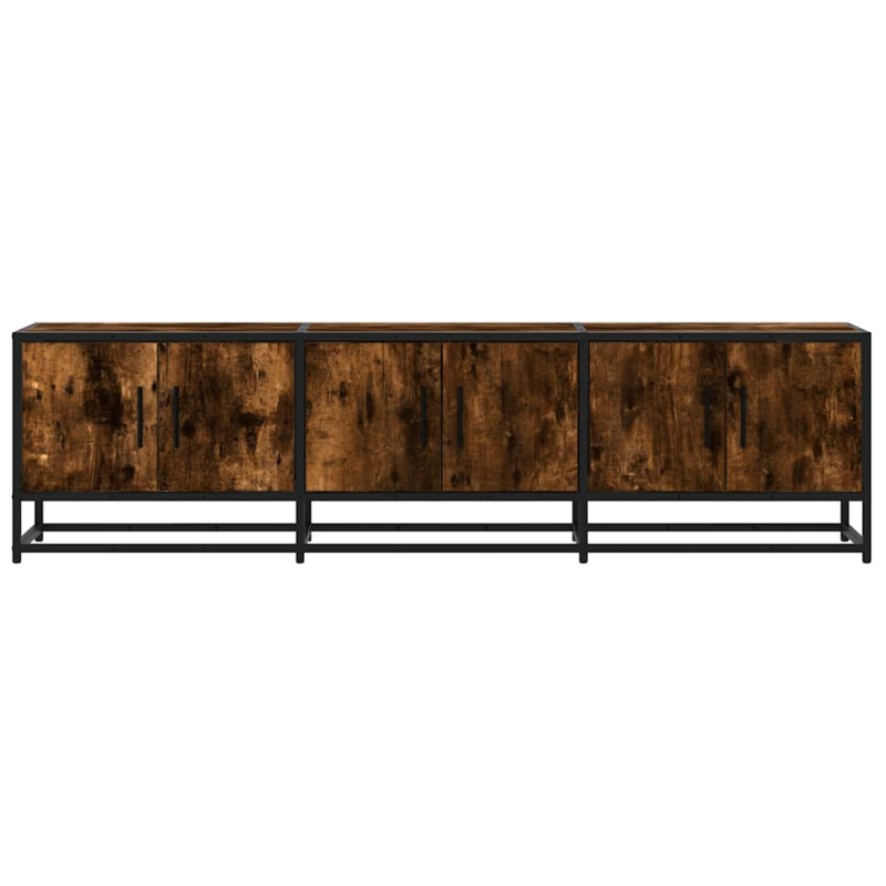 TV-Schrank Räuchereiche 150x35x41 cm Holzwerkstoff und Metall