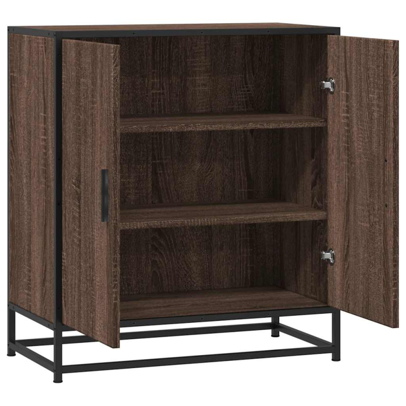 Sideboard Braun Eichen-Optik 68x35x76 cm Holzwerkstoff & Metall