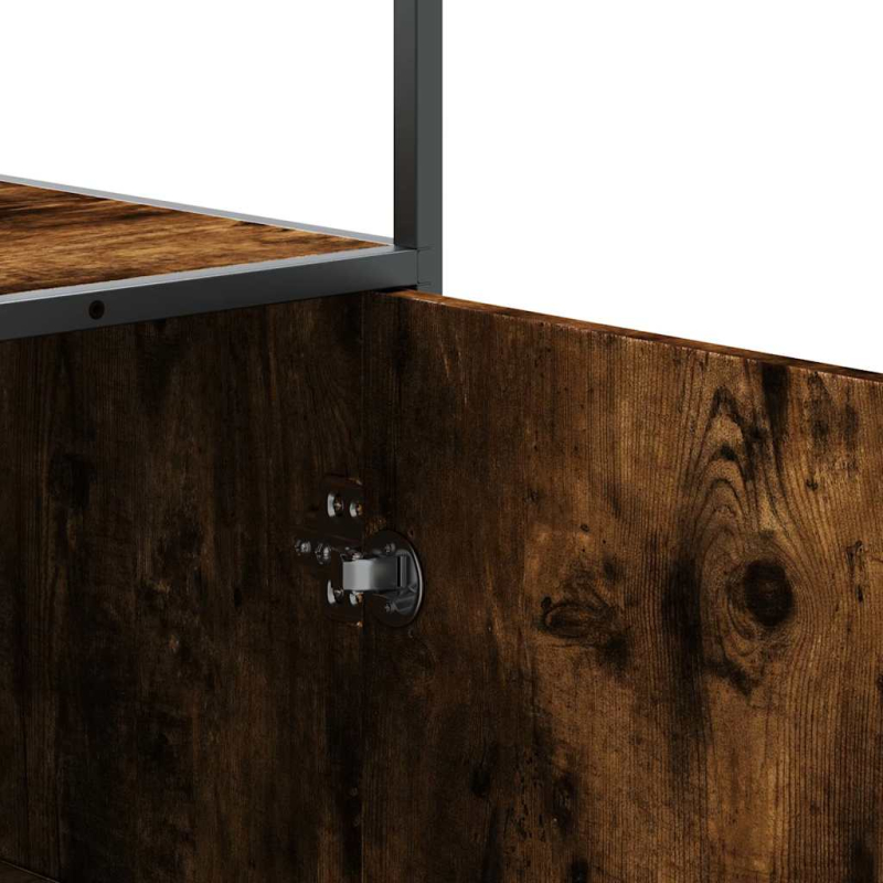 Highboard Räuchereiche 35,5x35x139 cm Holzwerkstoff Metall