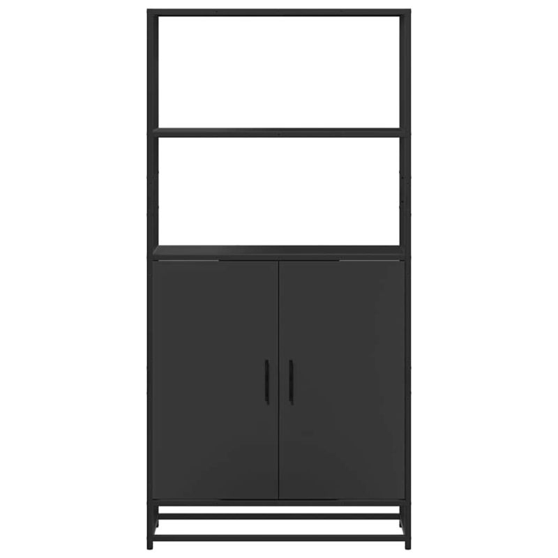 Highboard Schwarz 68x35x139 cm Holzwerkstoff und Metall