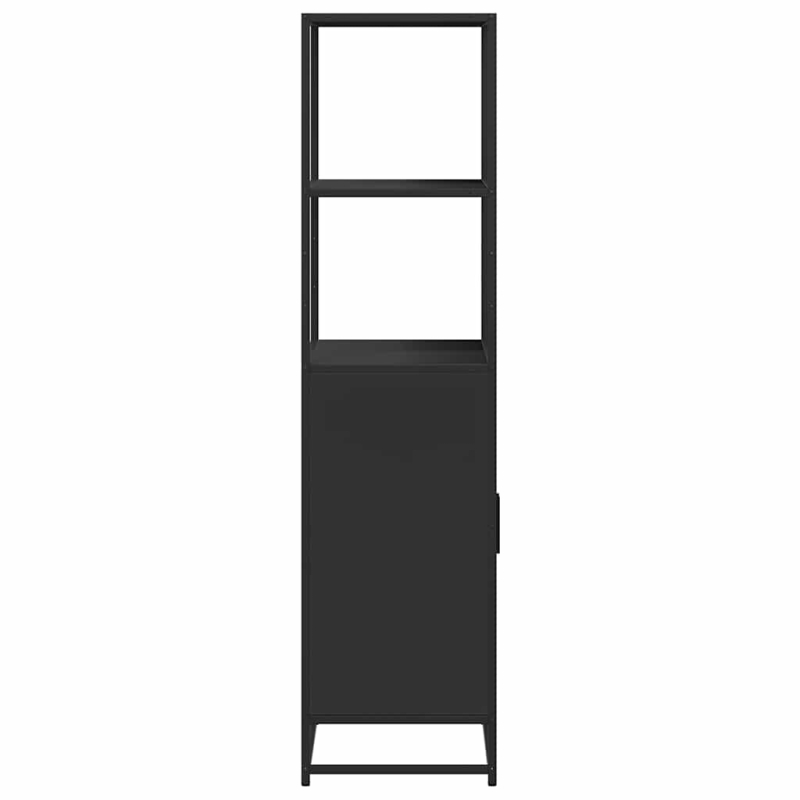 Highboard Schwarz 68x35x139 cm Holzwerkstoff und Metall