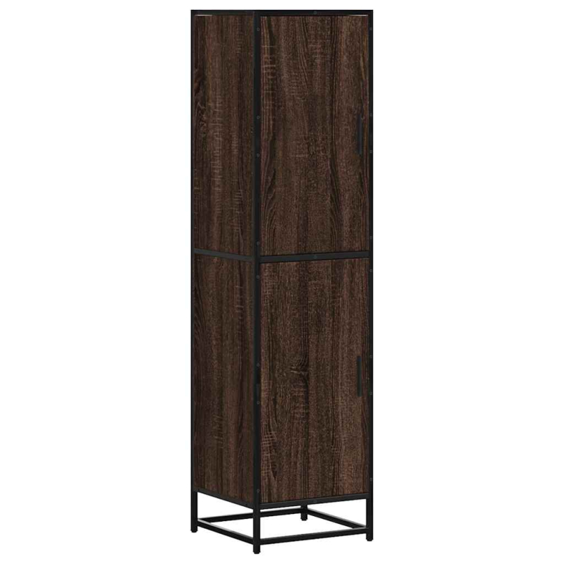 Highboard Braun Eichen-Optik 35,5x35x139cm Holzwerkstoff Metall