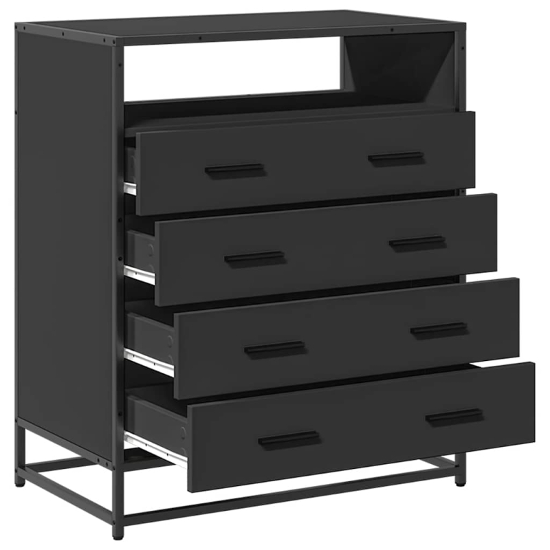 Schubladenschrank Schwarz 70x41x83,5 cm Holzwerkstoff