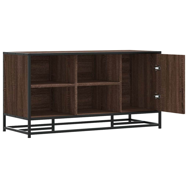 Schuhbank Braun Eichen-Optik 100x40x53,5cm Holzwerkstoff Metall